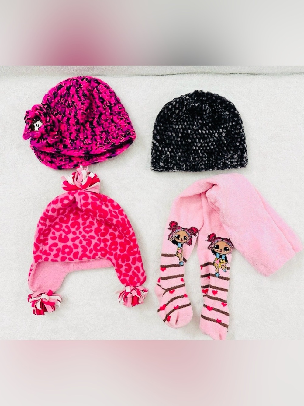 Lot Of Girl Hats, Tights Winter Size 2-4y Excellent Condition